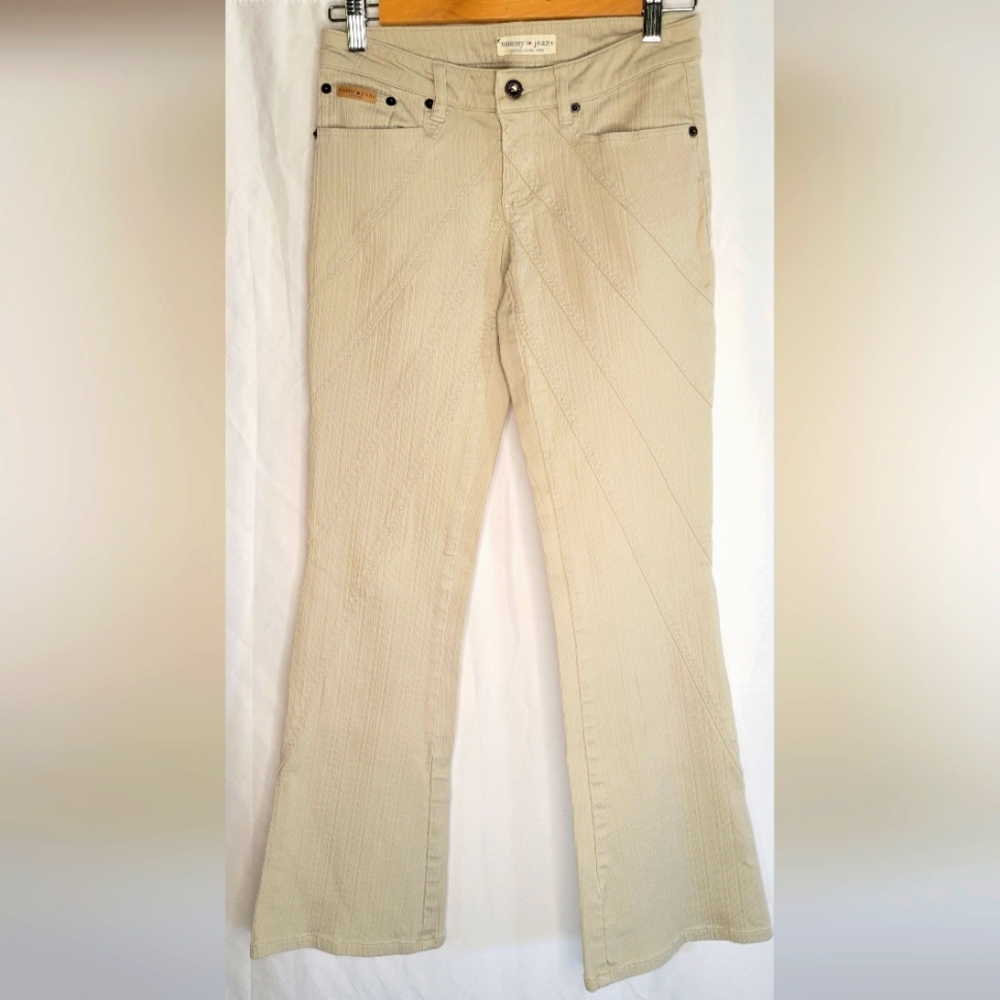 Vintage Tommy Hilfiger Low-rise Beige Flared Pants Size Small Petite